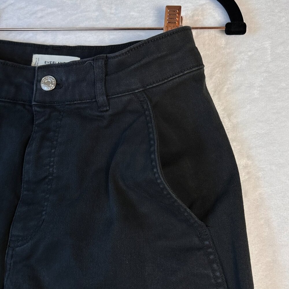 Everlane The Barrel Pant Black 4R High Rise Wide Leg Ankle Crop Organic Cotton - Picture 5 of 10